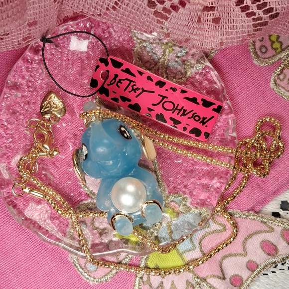 Betsey Johnson Jewelry - Betsey Johnson Blue Elephant & Pearl Necklace - NWT